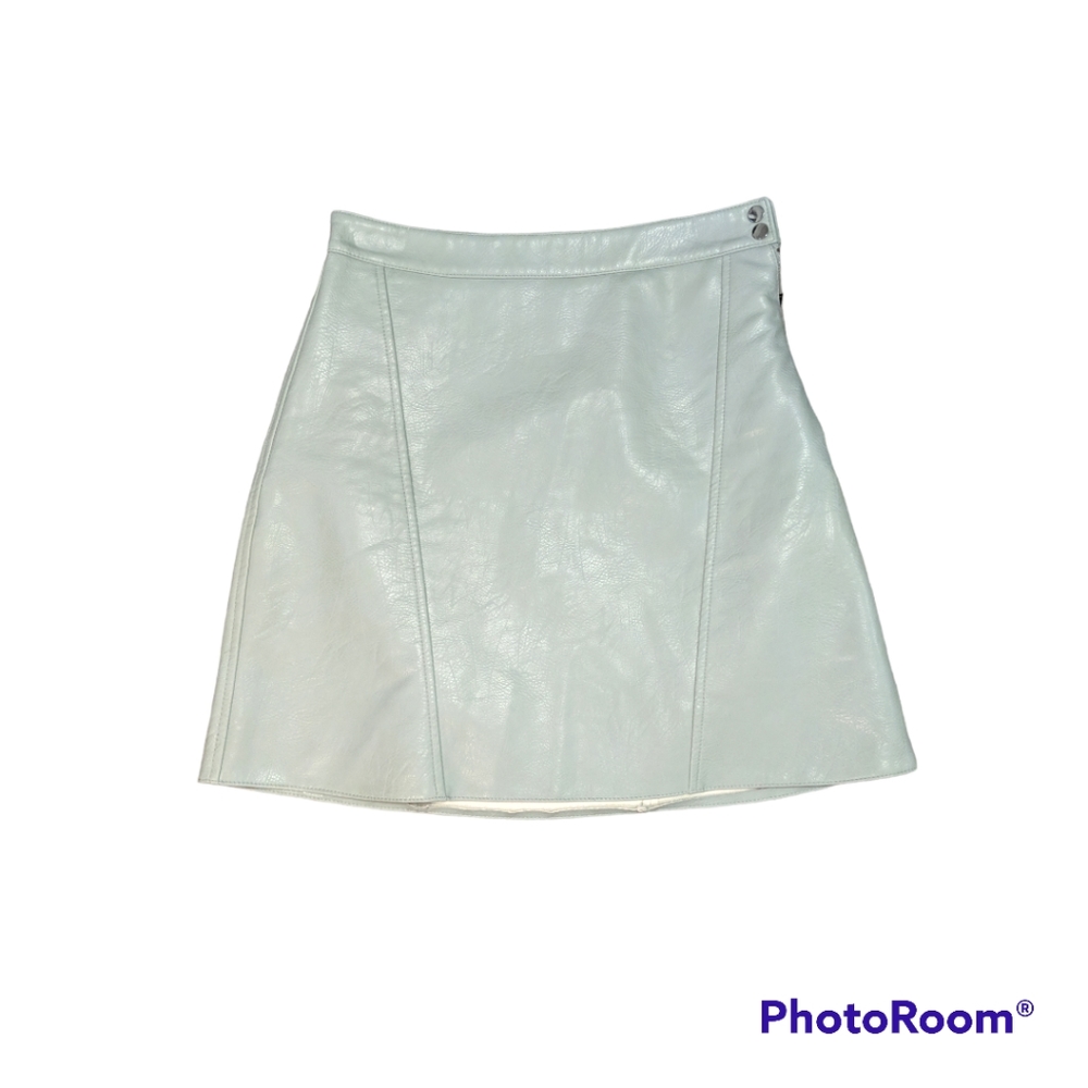 Zara Mint Green Faux Leather Skirt XS